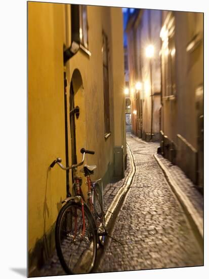 Historic Old Street in Gamla Stan (Old Town) in Stockholm, Sweden-Peter Adams-Mounted Photographic Print