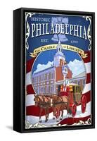 Historic Philadelphia - Carriage-Lantern Press-Framed Stretched Canvas