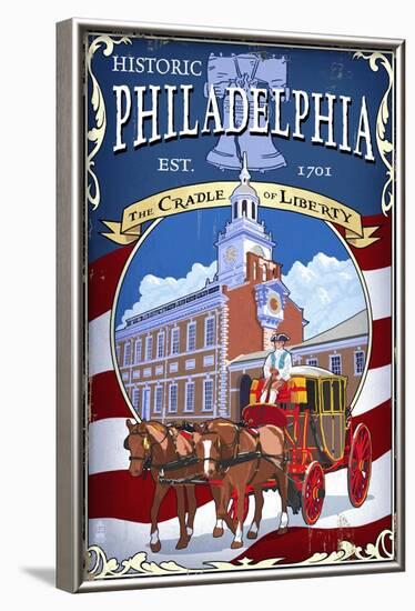 Historic Philadelphia - Carriage-Lantern Press-Framed Art Print