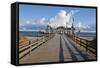 Historic Pier in Ahlbeck on the Island of Usedom-Miles Ertman-Framed Stretched Canvas