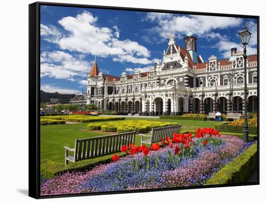 Historic Railway Station, Dunedin, South Island, New Zealand-David Wall-Framed Stretched Canvas