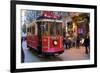 Historic Red Tram on Istiklal Caddesi, Beyoglu, Istanbul, Turkey, Europe-Neil Farrin-Framed Photographic Print