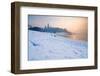 Historic Royal Wawel Castle in Cracow, Poland, with Frozen Vistula River in Winter.-dziewul-Framed Photographic Print