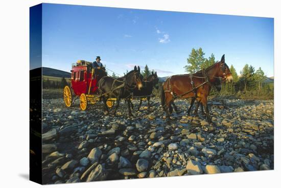Historic stagecoach in Banff National Park, Alberta, Canada-null-Stretched Canvas