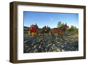 Historic stagecoach in Banff National Park, Alberta, Canada-null-Framed Art Print
