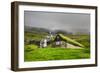 Historic Stone House with Turf Roof on the Island of Streymoy, Saksun, Faroe Islands-Nick Fox-Framed Photographic Print