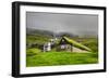 Historic Stone House with Turf Roof on the Island of Streymoy, Saksun, Faroe Islands-Nick Fox-Framed Photographic Print