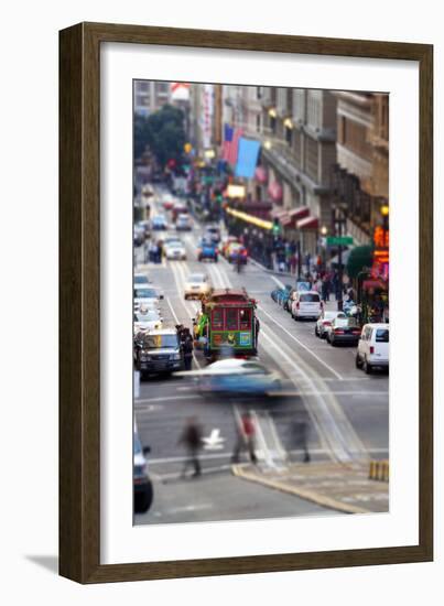 Historic Street Car and Street Scene-Miles-Framed Photographic Print