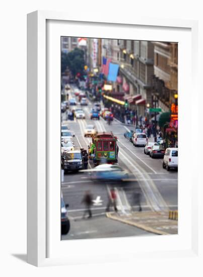 Historic Street Car and Street Scene-Miles-Framed Photographic Print