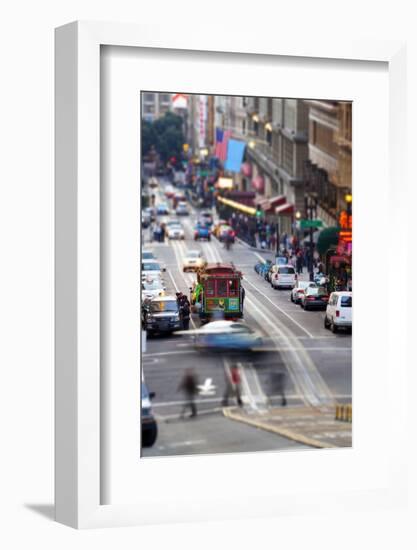 Historic Street Car and Street Scene-Miles-Framed Photographic Print