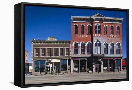 Historic Tabor Opera House, Leadville, Colorado, USA-Walter Bibikow-Framed Stretched Canvas