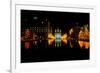 Historic Temple and Square in Salt Lake City at night, during 2002 Winter Olympics, UT-null-Framed Photographic Print