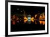 Historic Temple and Square in Salt Lake City at night, during 2002 Winter Olympics, UT-null-Framed Photographic Print