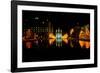 Historic Temple and Square in Salt Lake City at night, during 2002 Winter Olympics, UT-null-Framed Photographic Print