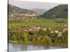 Historic town Durnstein located in wine-growing area. Lower Austria-Martin Zwick-Stretched Canvas