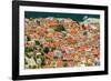Historic town panoramic view, with traditional low-rise red tile roof buildings, Nafplion-bestravelvideo-Framed Photographic Print