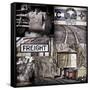 Historic Train Collage I-Kathy Mahan-Framed Stretched Canvas