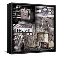 Historic Train Collage I-Kathy Mahan-Framed Stretched Canvas