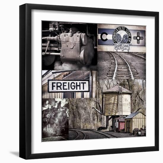 Historic Train Collage I-Kathy Mahan-Framed Premium Photographic Print