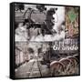 Historic Train Collage II-Kathy Mahan-Framed Stretched Canvas