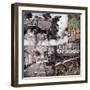 Historic Train Collage II-Kathy Mahan-Framed Photographic Print