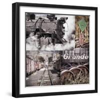 Historic Train Collage II-Kathy Mahan-Framed Photographic Print