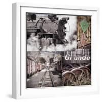 Historic Train Collage II-Kathy Mahan-Framed Photographic Print