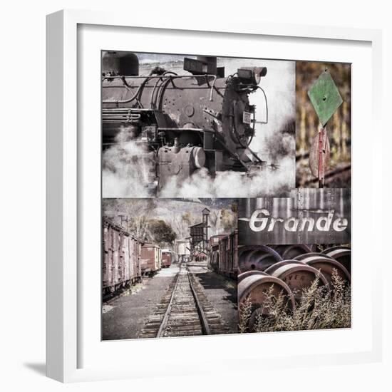 Historic Train Collage II-Kathy Mahan-Framed Photographic Print