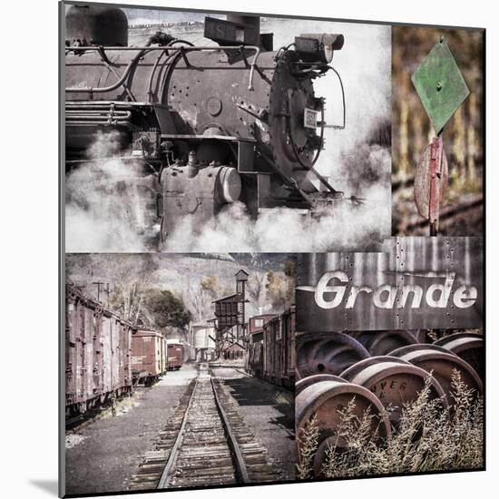 Historic Train Collage II-Kathy Mahan-Mounted Photographic Print