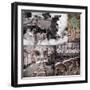 Historic Train Collage II-Kathy Mahan-Framed Premium Photographic Print