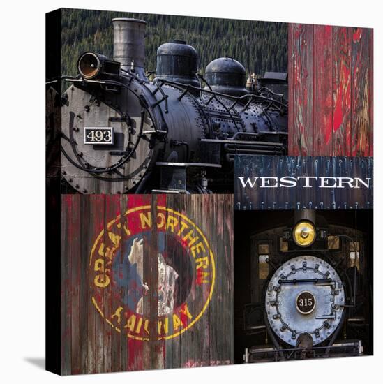 Historic Train Collage III-Kathy Mahan-Stretched Canvas