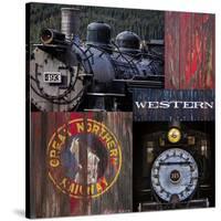 Historic Train Collage III-Kathy Mahan-Stretched Canvas