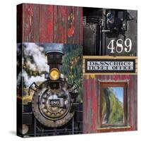 Historic Train Collage IV-Kathy Mahan-Stretched Canvas