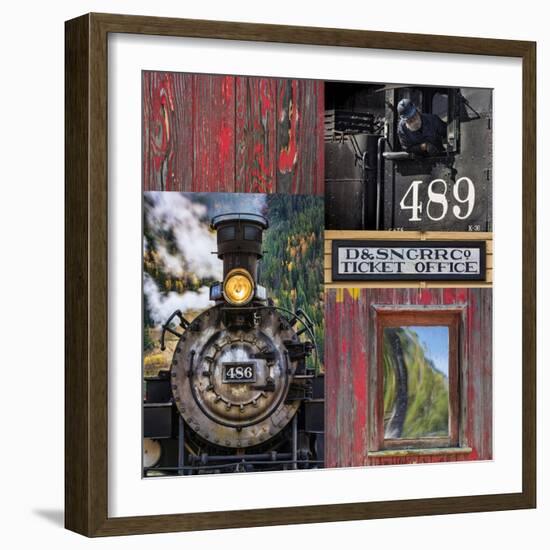 Historic Train Collage IV-Kathy Mahan-Framed Photographic Print