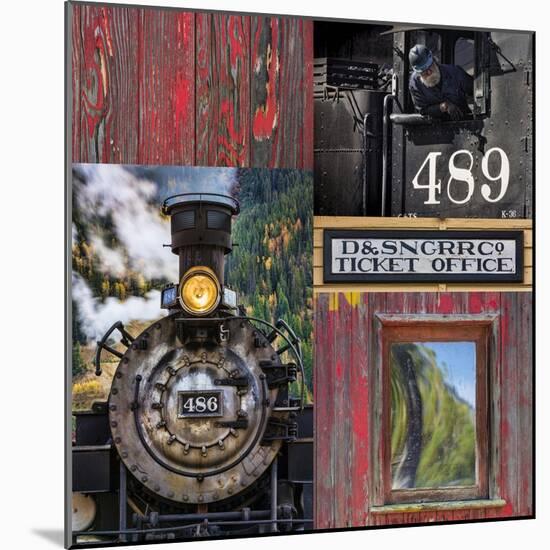 Historic Train Collage IV-Kathy Mahan-Mounted Photographic Print