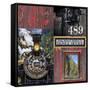 Historic Train Collage IV-Kathy Mahan-Framed Stretched Canvas