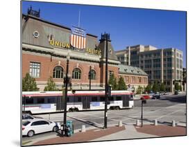 Historic Union Station and Light Rail Train, Salt Lake City, Utah, USA-Richard Cummins-Mounted Photographic Print