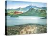 Historic View of Tenochtitlan, Ancient Capital of the Aztec Empire, and the Valley of Mexico-null-Stretched Canvas