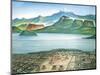 Historic View of Tenochtitlan, Ancient Capital of the Aztec Empire, and the Valley of Mexico-null-Mounted Giclee Print