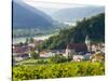 Historic village Spitz located in wine-growing area. Lower Austria-Martin Zwick-Stretched Canvas