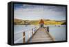 Historic Wharf, Akaroa, Banks Peninsular, South Island, New Zealand-Doug Pearson-Framed Stretched Canvas