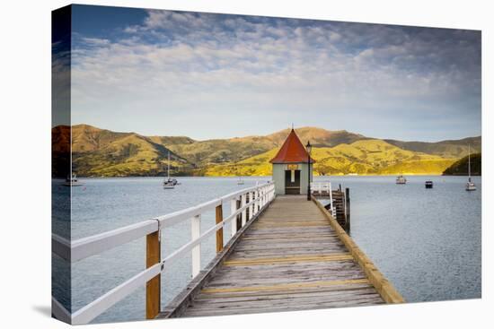 Historic Wharf, Akaroa, Banks Peninsular, South Island, New Zealand-Doug Pearson-Stretched Canvas