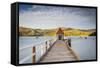 Historic Wharf, Akaroa, Banks Peninsular, South Island, New Zealand-Doug Pearson-Framed Stretched Canvas