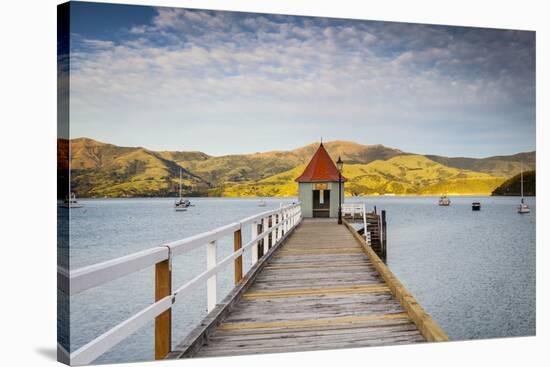 Historic Wharf, Akaroa, Banks Peninsular, South Island, New Zealand-Doug Pearson-Stretched Canvas