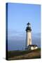 Historic Yaquina Head Lighthouse, Newport, Oregon, USA-Rick A. Brown-Stretched Canvas