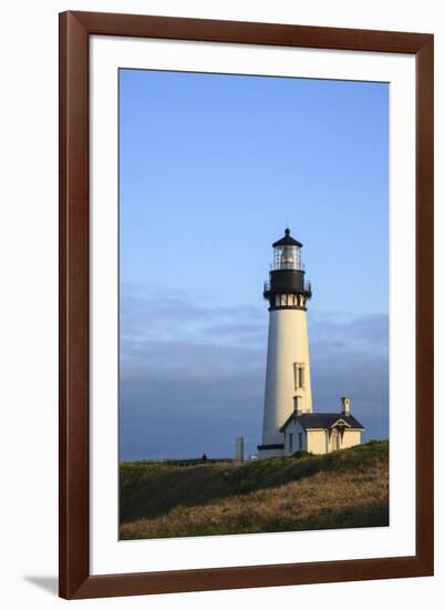 Historic Yaquina Head Lighthouse, Newport, Oregon, USA-Rick A. Brown-Framed Photographic Print