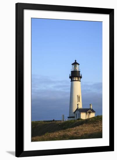 Historic Yaquina Head Lighthouse, Newport, Oregon, USA-Rick A. Brown-Framed Photographic Print