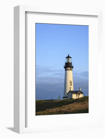 Historic Yaquina Head Lighthouse, Newport, Oregon, USA-Rick A. Brown-Framed Photographic Print