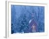 Historic Yosemite Valley Chapel During Heavy Snowfall in Yosemite National Park, California, USA-Chuck Haney-Framed Photographic Print