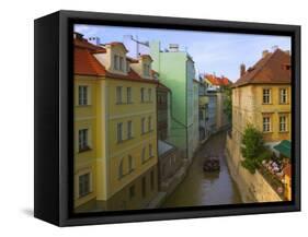 Historical Buildings and Canal, Prague, Czech Republic-Keren Su-Framed Stretched Canvas